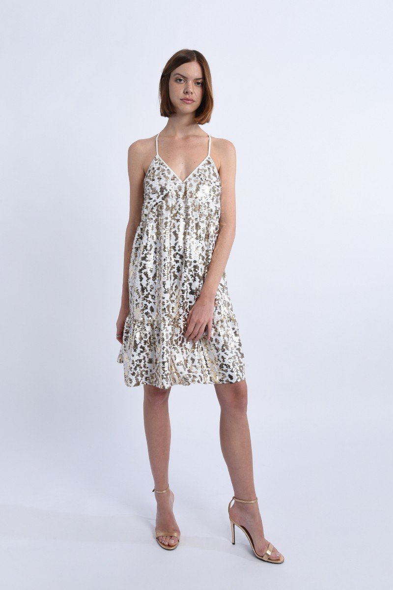 Robe courte en sequins