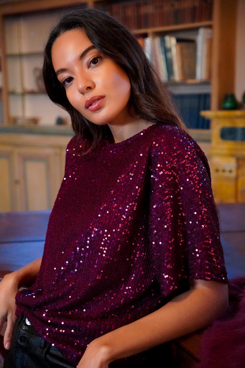 Top en sequins