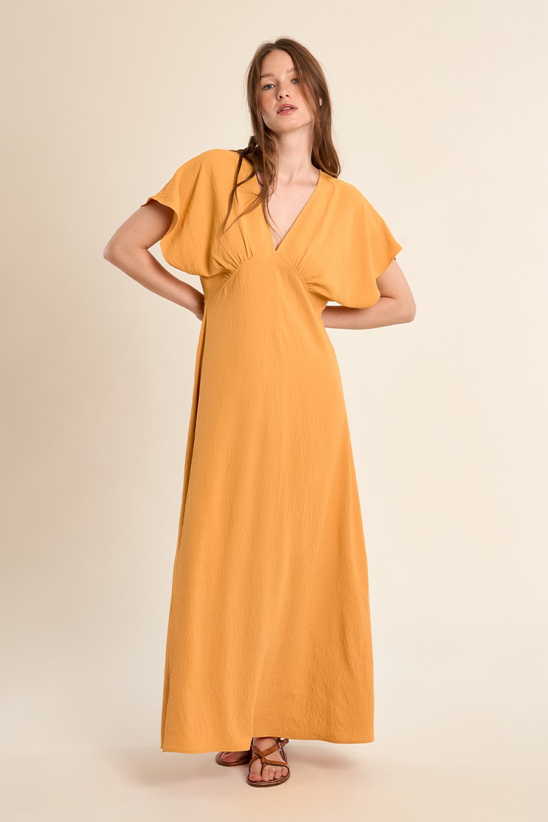 Robe longue, col V Robe longue, col V