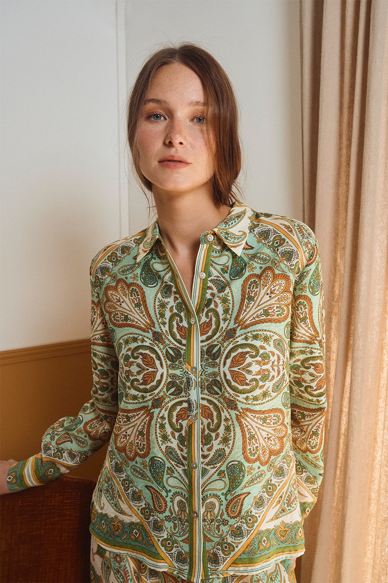Chemise légère, imprimé foulard