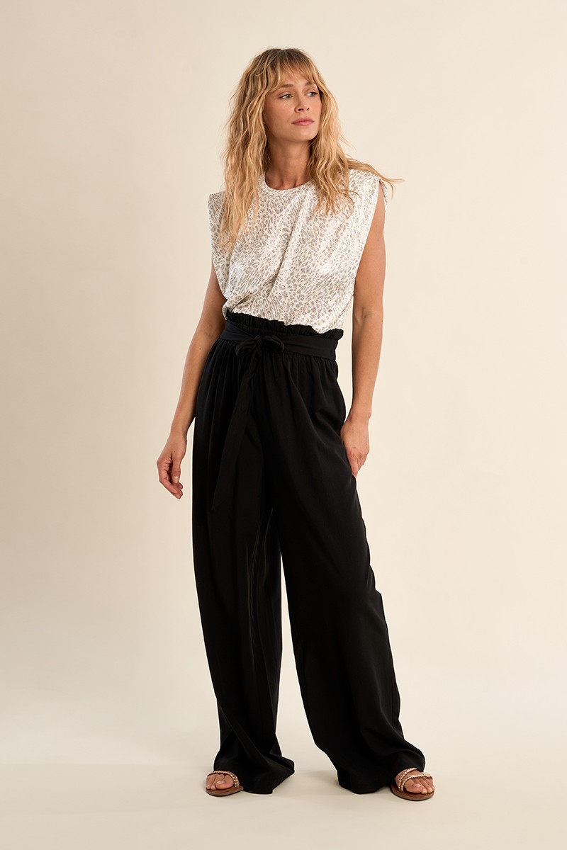Pantalon large, taille haute Pantalon large, taille haute