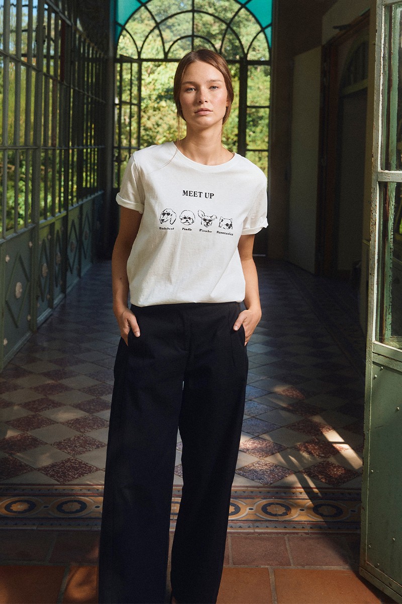 Pantalon en coton, coupe barrel