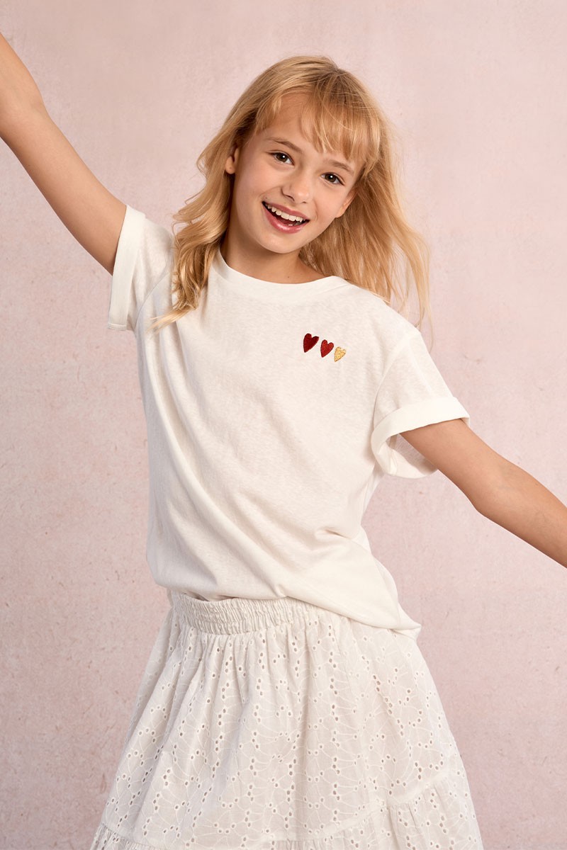 T-shirt imprimé multi-cœurs