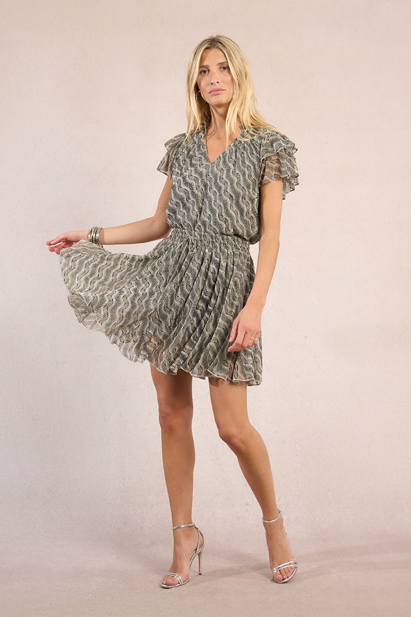 Jupe courte plissée, imprimée