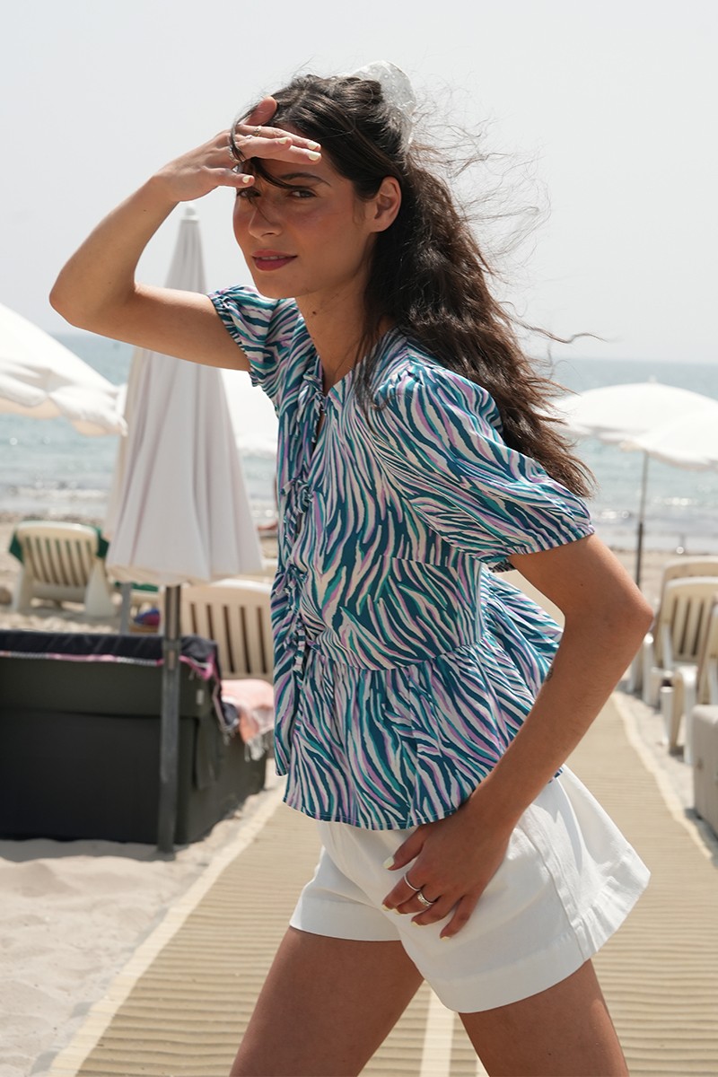 Short taille haute en coton Short taille haute en coton