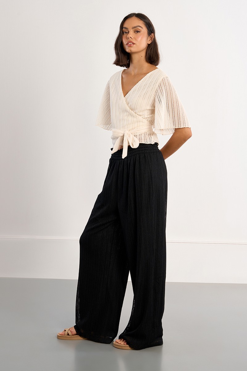 Pantalon large ajouré Pantalon large ajouré