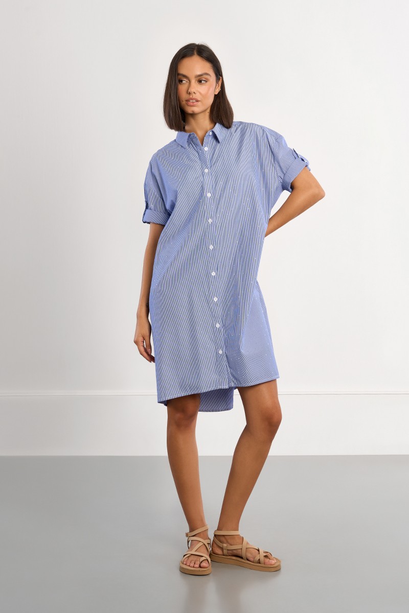 Robe chemise oversize à strass