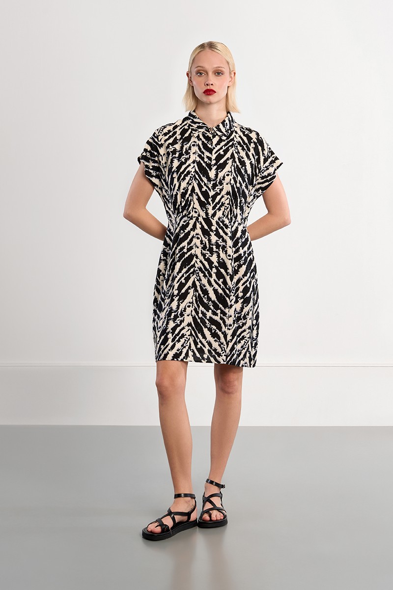 Robe mini à imprimé noir