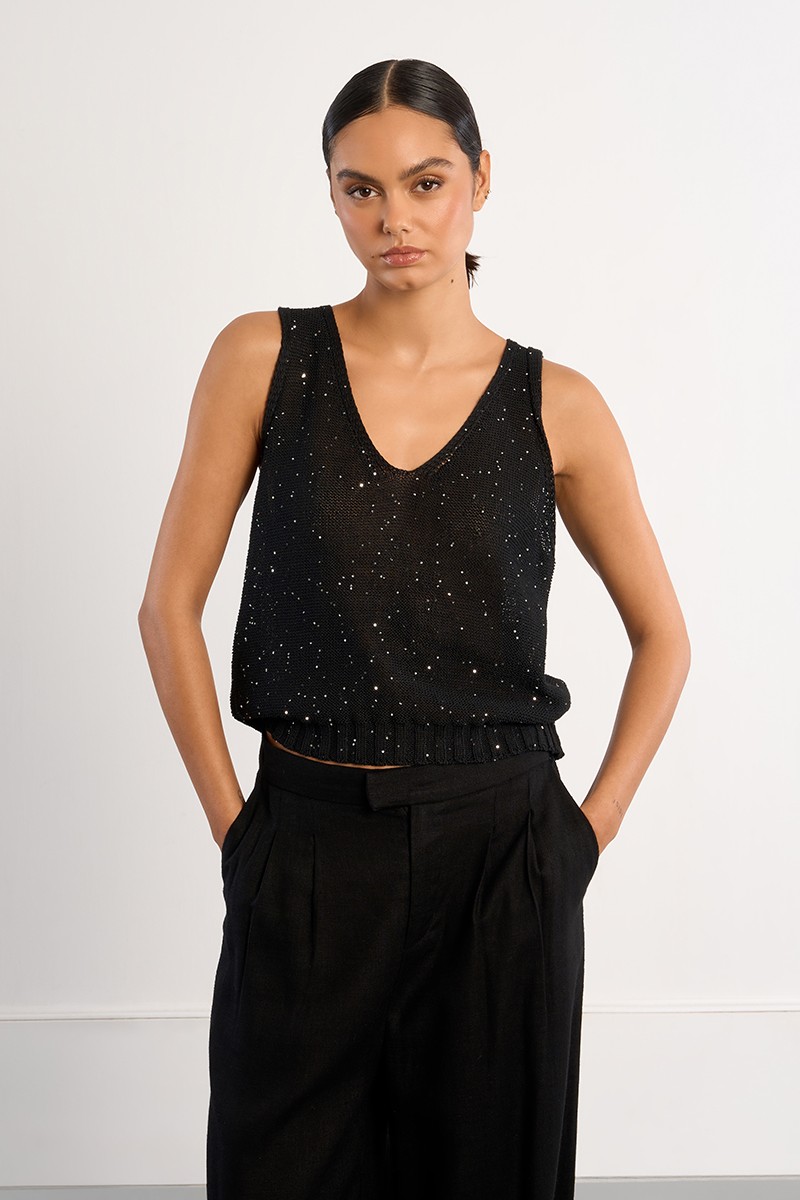 Débardeur en maille, irisé Débardeur en maille, irisé