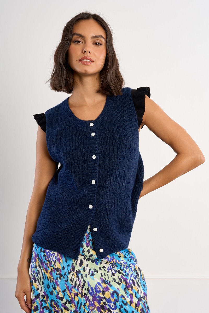 Gilet sans manches, boutonné Gilet sans manches, boutonné