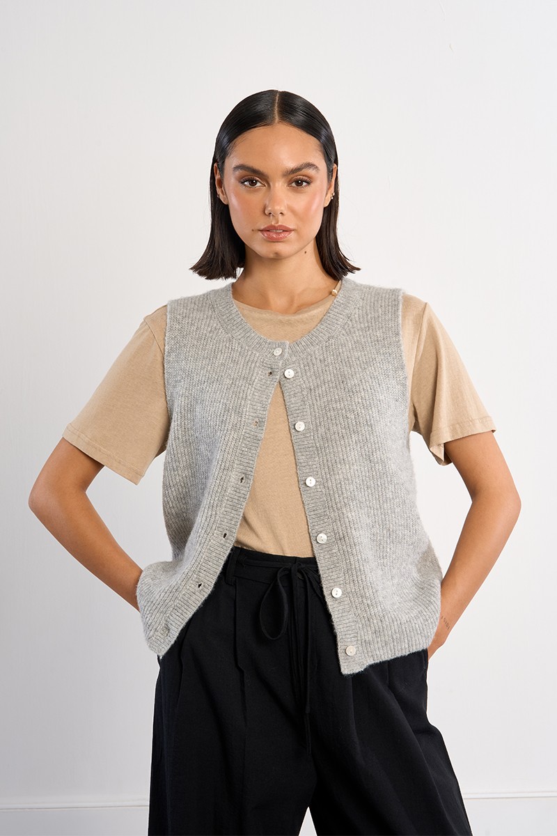 Gilet sans manches, boutonné Gilet sans manches, boutonné