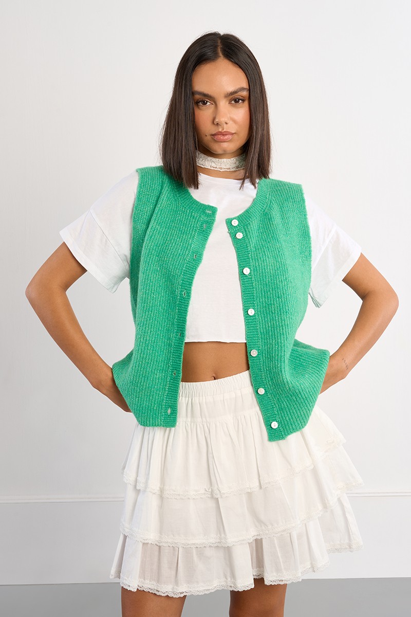 Gilet sans manches, boutonné Gilet sans manches, boutonné