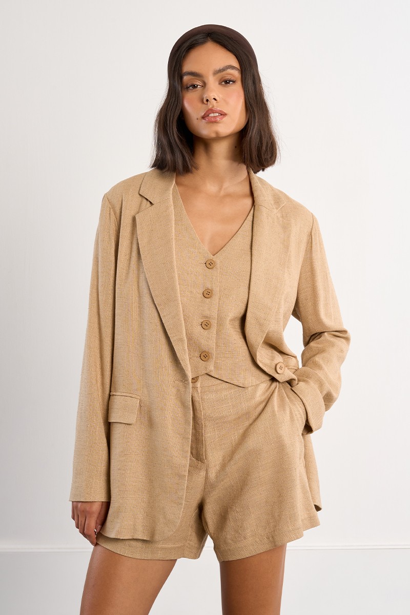 Blazer droit en lin