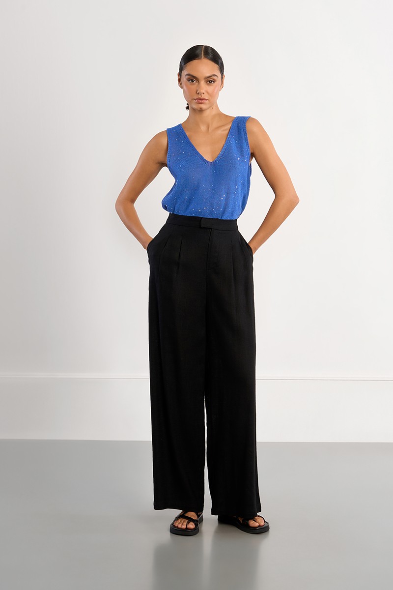 Pantalon large en lin Pantalon large en lin